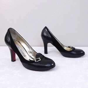 Luciano Padovan Pumps Snake Embossed Leather Heels US 6 ITALY